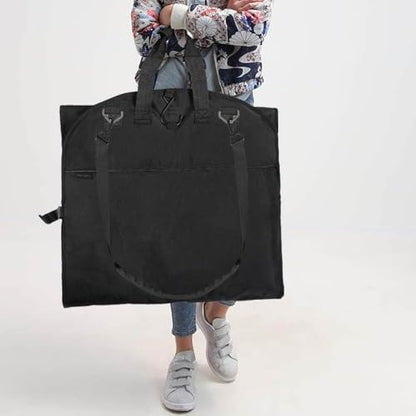 66" Versatile Travelling bags Wedding Dress Travel Garment Bag Tri-Fold Gown Length w/Hanging Hook Extra Pocket - color: 66 inch Black
