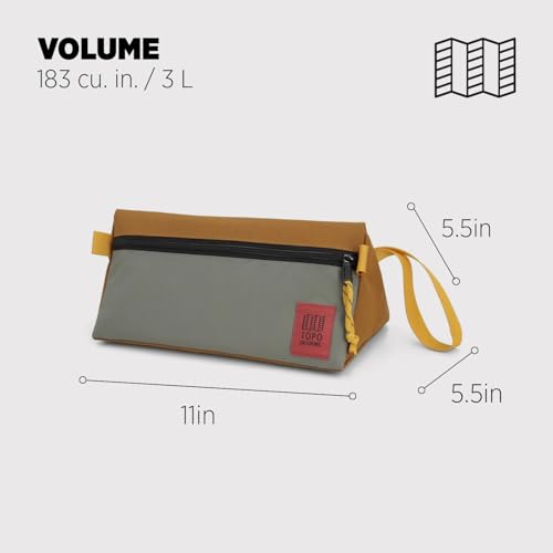 Topo Designs Dopp Kit Travel Toiletry Bag (Beetle/Khaki) - color: Beetle/Khaki