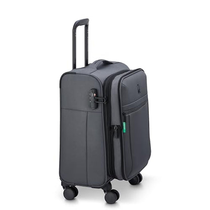United Colors of Benetton Be Softside Expandable Luggage with Spinner Wheels, Anthracite, Carry-On 19 Inch - color: Anthracite, size: Carry-On 19 Inch