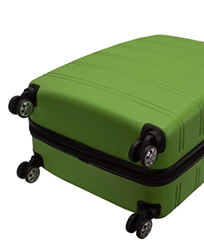 Rockland Melbourne Hardside 3 Piece Expandable Spinner Wheel Luggage Set, (20"/24"/28"), Green - color: Green, size: 3 Piece (20"/24"/28")
