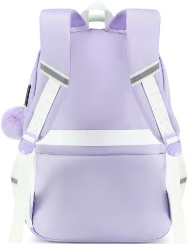 Hey Yoo Back to School Backpack for Girls Backpack with Lunch Box Kids Backpack for School Backpacks for Girls Teens Bookbag (Purple) - color: Purple