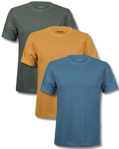 Kingsted Mens T-Shirts - Super Soft & Durable, Classic Fit Crew Neck Shirts - color: Royal 3 Pack, size: 3X-Large