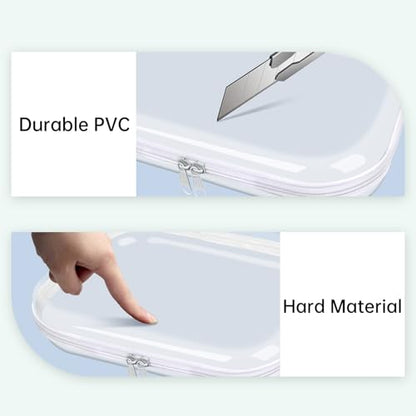 Clear Hard Shell Zipper Case,6PCS Transparent Clear Zipper Pouches,Hard Side Plastic Case Set,Portable Travel Storage Organizer Bins - color: 6pcs-L
