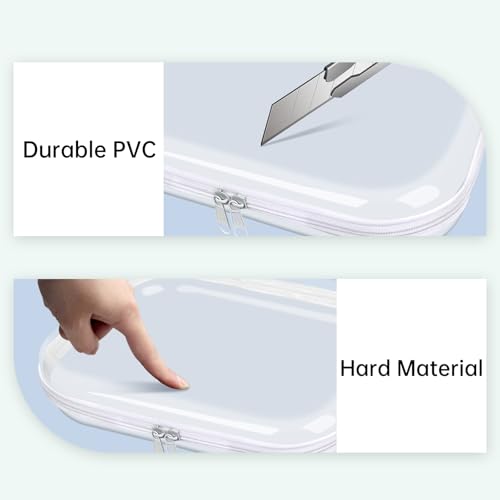 Clear Hard Shell Zipper Case,3PCS Transparent Clear Zipper Pouches,Hard Side Plastic Case Set,Portable Travel Storage Organizer Bins - color: 3PCS-S