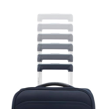 Samsonite Elevation Plus Carry-On Luggage - Airline Approved Softside Suitcase - 360 Spinner Wheels - Integrated ID Tag - Quick-Access Stash Pocket - Wet Pocket - AirTag™ Holder - Midnight Blue