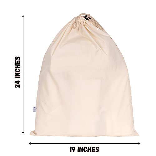 HB 4-Pack Cotton Large Drawstring Pouches 19" x 24" Dust-Proof Bags Cover