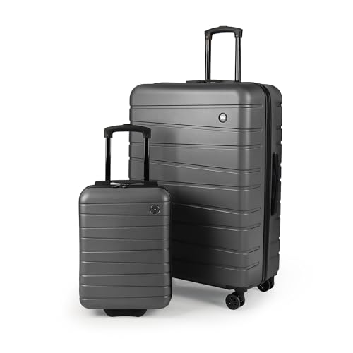 2-Piece Set(16/30in) Hardshell Suitcase w/Wheels,NO LOCK - color: Grey, size: 2-Piece Set (16"/30'')