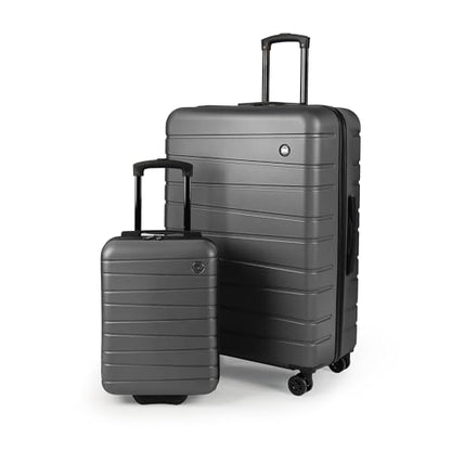 2-Piece Set(16/30in) Hardshell Suitcase w/Wheels,NO LOCK - color: Grey, size: 2-Piece Set (16"/30'')
