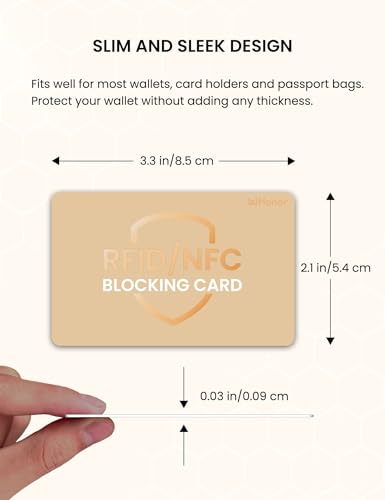 WHonor RFID Blocking Card, Anti-Theft Credit Debit Card Protector, Golden | Contactless NFC Blocker, Slim Safe Card, Protect Wallet & Purse for Women, Premium PVC, Waterproof & Scratch-Resistant