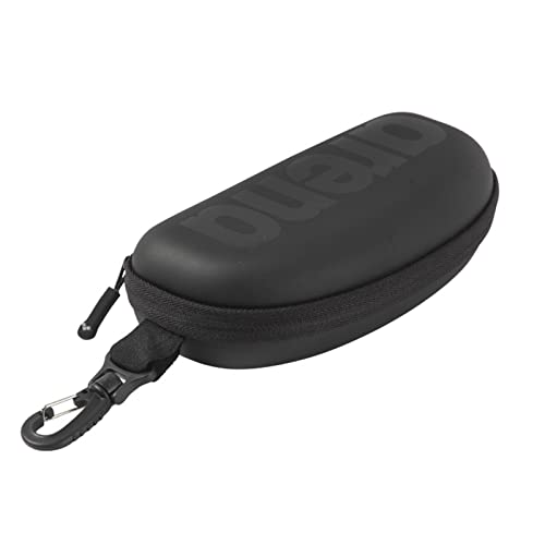ARENA Unisex Adult Swim Goggle Case for Swimmers Protective Hardcover Carrying Case Clip for Backpacks - color: All Black
