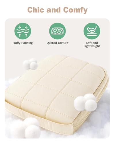 Travel Jewelry Case with Necklace Holder, Earring and Ring Organizer, Beige - color: Beige