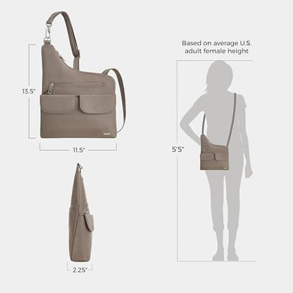 Travelon Anti-Theft Classic Crossbody Bag - color: Hazelnut