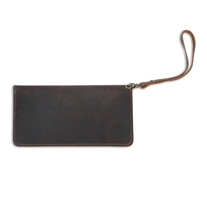 Leather Money Bag Wallet for Women, Brown - color: Brown