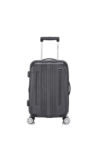 Rockland London Hardside 2 Piece Spinner Wheel Luggage Set, Carry-On 20" and Tote 14", Black - color: Black, size: 2 Piece (20"/14" Tote)