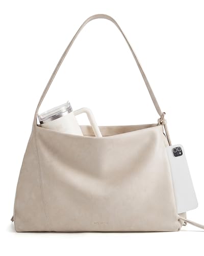 Missnine Hobo Bag for Women Designer Purse Shoulder Handbags Tote Bag - color: Beige
