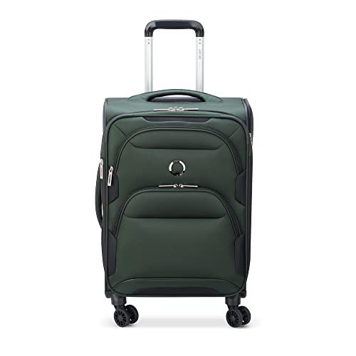 DELSEY PARIS Sky Max 2.0 Softside Expandable Luggage with Spinner Wheels, Green, Carry-on 21 Inch - color: Green, size: Carry-on, 21 Inch