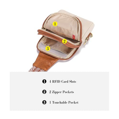 INICAT Touchscreen Crossbody Phone Purse, Small Sling Bag for Women,Brown - color: Apricot Brown, size: Large