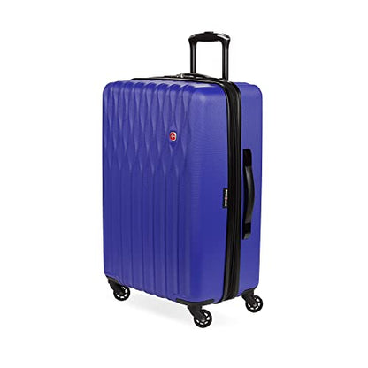 SwissGear 8018 Expandable Luggage, Hard Shell Medium Luggage with Spinner Wheels - color: Blue Violet, size: Checked-Medium 24-Inch