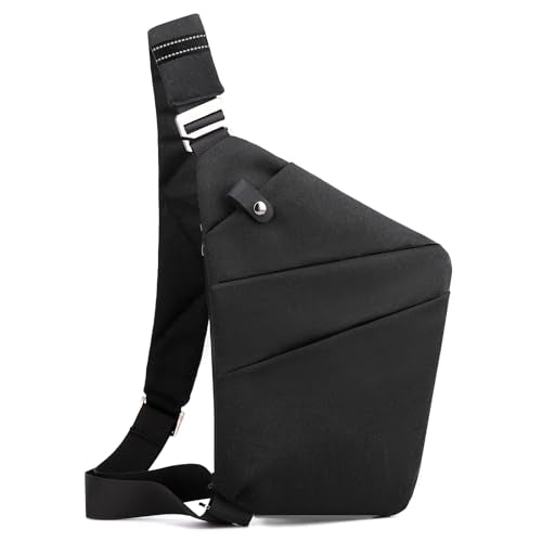 Anti Theft Travel Bag Sling Cross-body Bag Large Capacity - color: Black, style: Left Shoulder