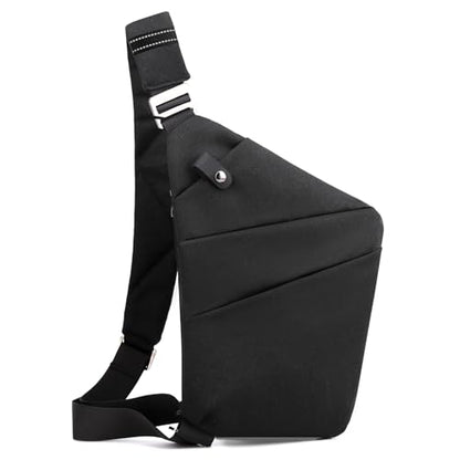 Anti Theft Travel Bag Sling Cross-body Bag Large Capacity - color: Black, style: Left Shoulder