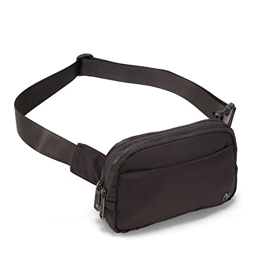 Pander Nylon Fanny Pack Belt Bag for Women with 5 Zipper Pockets - color: Dim Grey