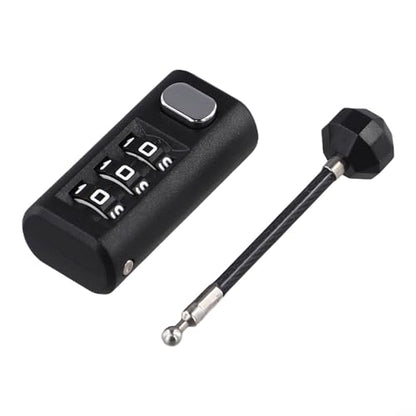 Portable 3 Digit Combination Lock Luggage Lock Backpack Cabinet Drawer, Resettable Code Padlock with for braided Steel Cable, Weather Resistant ABS