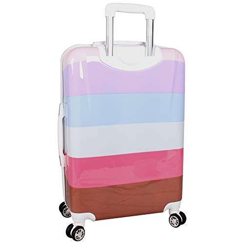 Nicole Miller New York Rainbow Luggage Collection - Lightweight 28 Inch (ABS+PC) Hardside Suitcase - Durable Large Checked Bag with 8-Rolling Spinner Wheels (28in, Rainbow Lavender)… - size: 28 in