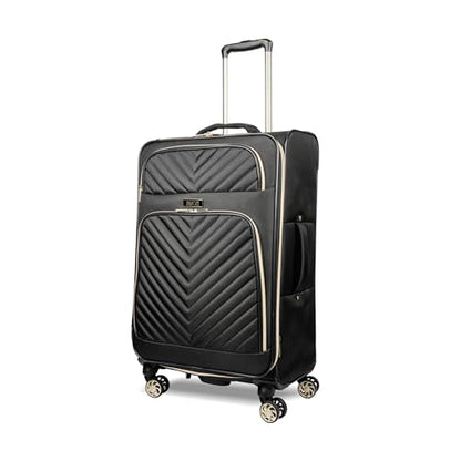 Kenneth Cole REACTION Chelsea Chevron Quilted Luggage, Black, 24-Inch Checked - color: Black, size: 24-Inch Checked