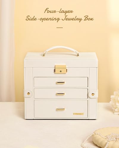 Homde 2 in 1 Jewelry Box for Women: 4-Layer with Travel Case