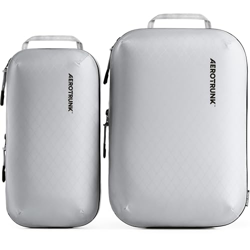 Aerotrunk Ultralight Compression Packing Cubes for Travel, 3-Pack, Light Grey - color: Light Grey, size: 3-Pack