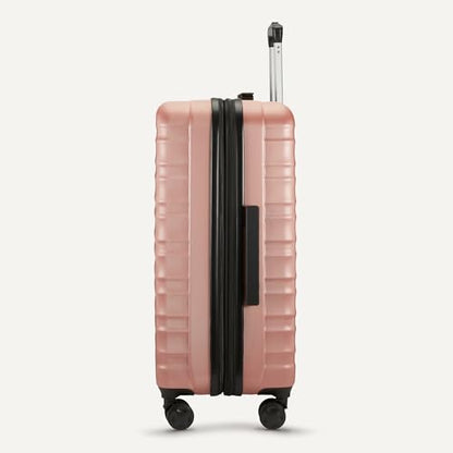 Amazon Basics 2-Piece Hardshell Suitcases Set (21", 30"), Expandable Travel Luggage with Scratch-Resistant Surface, Four Multi-directional Wheels, Telescopic Handle, Rose Gold - color: Rose Gold, size: 2-Piece Set