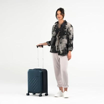 ROLLINK Foldable Flex 360 Carry-On Suitcase 21” – Hardshell Luggage, Double Spinner Wheels, TSA Lock, Lightweight & Durable Travel Case – Scratch, Water & Impact Resistant (Atlantic Blue) - color: Atlantic Blue, size: Carry-On International 21-Inch