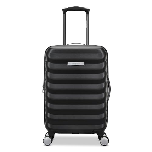 Samsonite Hard-Sided 20-Inch Lightweight Carry On Expandable Element Suitcase: Durable, 360° Spinner Wheels, Adjustable Telescopic Handle, TSA-Approved Lock - Alpine Black - color: Alpine Black, size: 20-Inch Carry-On