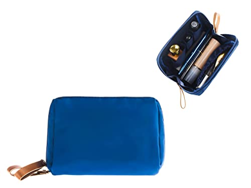 Small Makeup Bag for Purse Portable Waterproof Cosmetic Bag Travel Makeup Pouch for Women (Blue, Square) - color: Blue