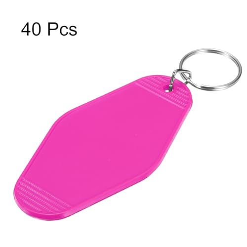 uxcell Hotel Keychains Blank Plastic - color: Rose Red