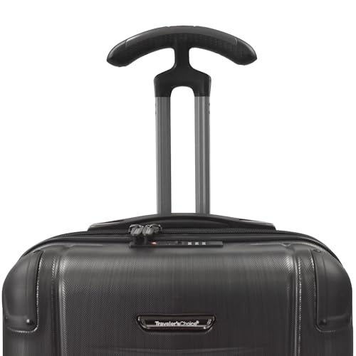 Traveler's Choice Silverwood Polycarbonate Hardside Expandable Spinner Luggage, Brushed Metal, Checked-Large 30-Inch - color: Brushed Metal, size: Silverwood I (30-Inch)