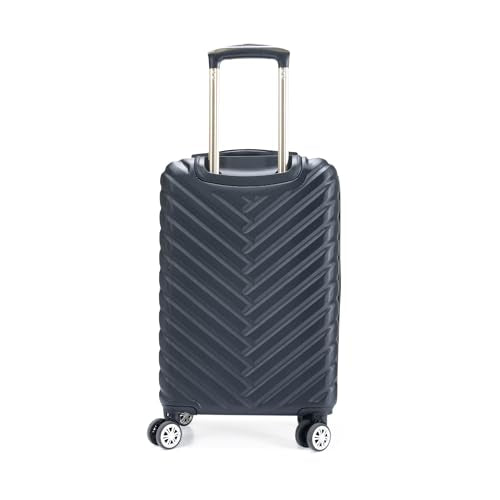 Kenneth Cole REACTION Madison Square Lightweight Hardside Chevron Expandable Spinner Luggage, Black, 2-Piece Set (20" & 28") - color: Black, size: 2-Piece Set (20" & 28")