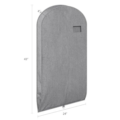 Univivi Garment Bag for Hanging Clothes and Travel, Gray, 43 Inch, 1 Pack - color: Gray, size: 24"X43"-1pcs (Garment Bag)