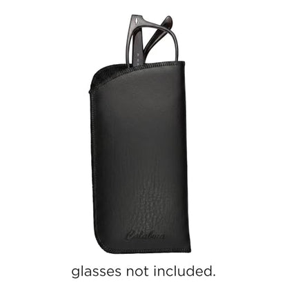 Calabria Slim Faux Leather Eyeglass Case Soft Slip-In Design [Black without Clip - 3 Pack] | Compact Protective Pouch | Soft Case for Glasses | Lightweight Sunglass Storage - color: Black (No-clip) (3-pack)