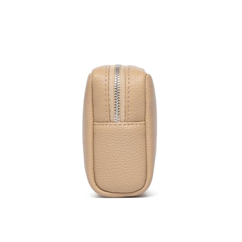 Makeup Bag for Purse Travel Cosmetic Bag (PU Sandy) - color: Sandy