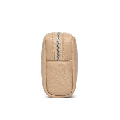 Makeup Bag for Purse Travel Cosmetic Bag (PU Sandy) - color: Sandy