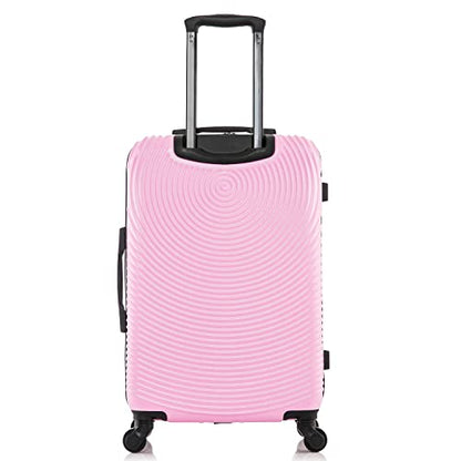 DUKAP INCEPTION Luggage with Spinner Wheels | Durable Lightweight Hardside Suitcase, Travel Bag with Handle and Trolley, 24-Inch Medium Checked Luggage | Pink - color: Pink, size: 24 Inch