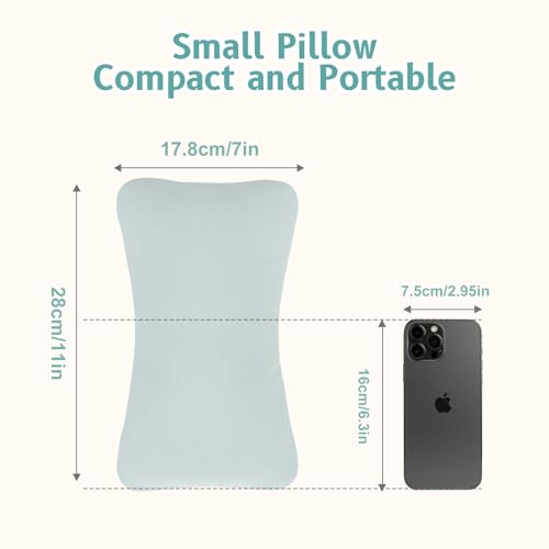 vocheer Small Pillow with Removable Cover, 11"x 7" Tiny Travel Pillow 1PC - color: Sage-1pc