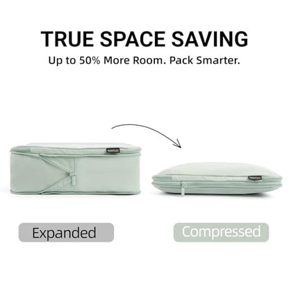 4 Piece Compression Packing Cubes for 3–7 Day Travel, Light Green - color: Light Green
