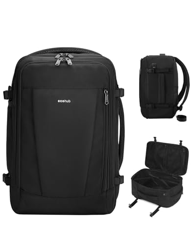 ECOHUB Small Travel Backpack 17" United Airlines Personal Item Bag Black - color: Black, size: 17 inch