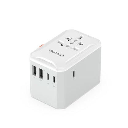 TESSAN Universal Travel Adapter, International Power Adapter - color: White grey