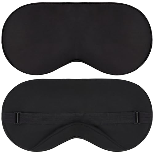 Sleep Mask - Black, 100% Tencel Derived from Natural Wood Pulp - Lightweight Eye Mask with Adjustable Strap - Blackout Blindfold for Women & Men - Comfortable Light Blocking Eye Cover - color: 100% Tencel, Black