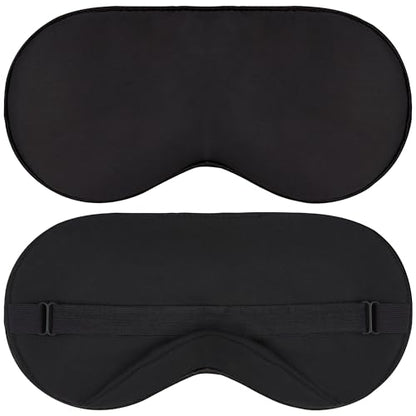 Sleep Mask - Black, 100% Tencel Derived from Natural Wood Pulp - Lightweight Eye Mask with Adjustable Strap - Blackout Blindfold for Women & Men - Comfortable Light Blocking Eye Cover - color: 100% Tencel, Black