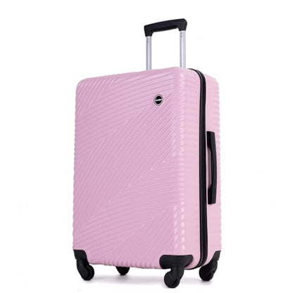 Tripcomp Luggage Sets 3 Piece, Hardside PC ABS Suitcase Set with Spinner Wheels, Lightweight Travel Carry-on and Checked Luggage, 3-Piece Set(20/24/28), Sakura Pink - color: Sakura Pink, size: 3 piece set