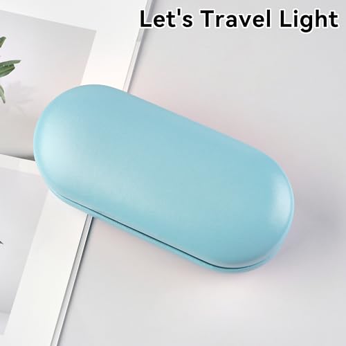 Eyeglass Case Double Sided Travel Size Portable Contact Lens Box 2 in 1 - color: E-Blue